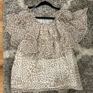 Off shoulder cheetah top